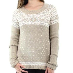 Debbie Morgan Women's Chunky Sweater Long-Sleeve Sequins Tan Size XL